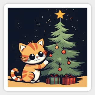 Christmas Cat Sticker